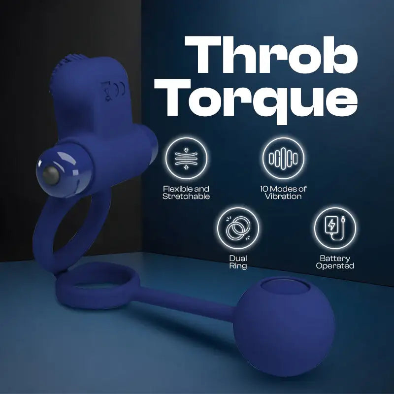 Throb Torque - Dual Cock Ring with Weighing Bead - Frisky Business Adult Sex Toys Shop