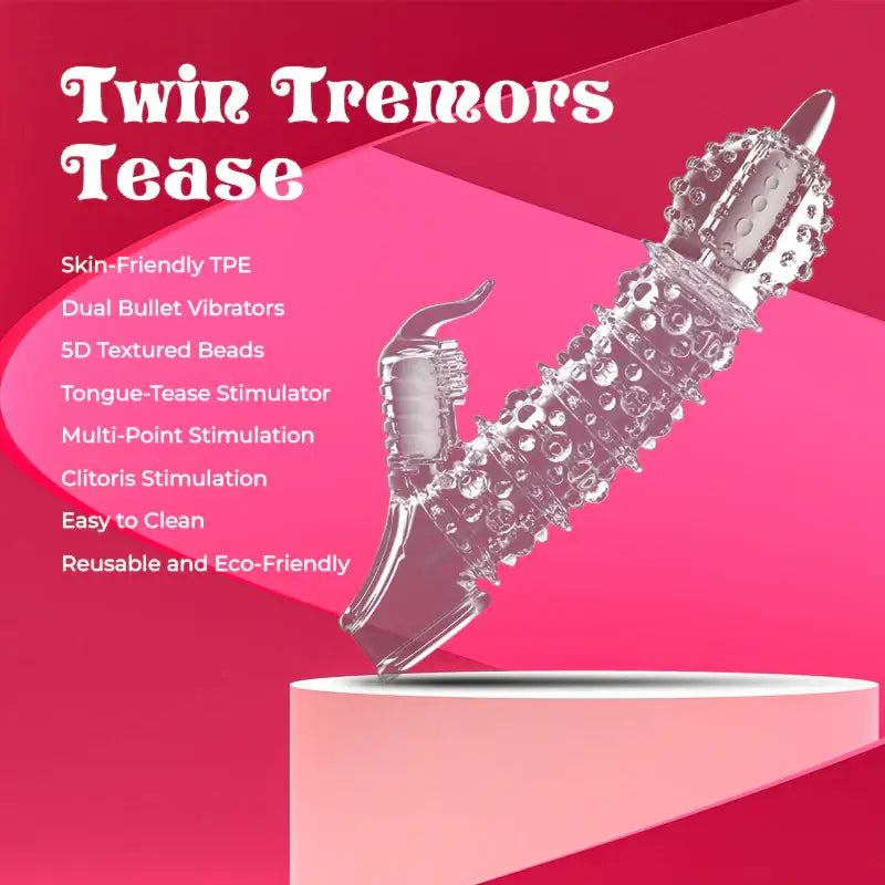 Twin Tremors Tease – Vibrating Penis Sleeve - Frisky Business Adult Sex Toys Shop
