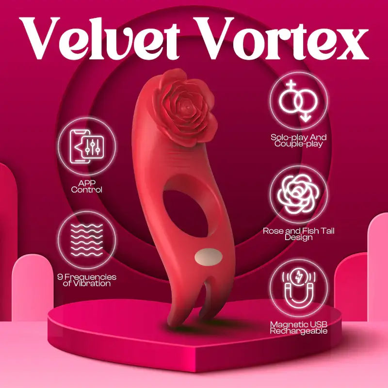 Velvet Vortex – APP Control Vibrating Cock Ring - Frisky Business Adult Sex Toys Shop
