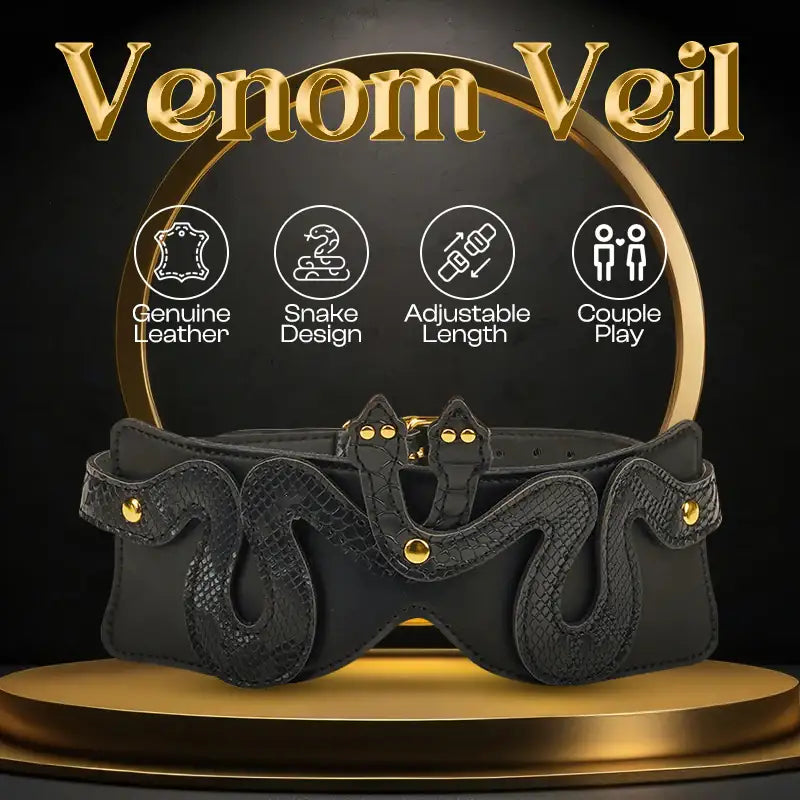 Venom Veil - Genuine Leather Snake Blindfold - Frisky Business Adult Sex Toys Shop