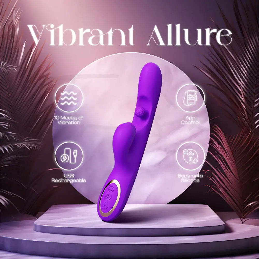 Vibrant Allure - Spinning Ball G-Spot + Licking Vibrator, Adult Female Rechargeable Sex Toy - Frisky Business Adult Sex Toys Shop