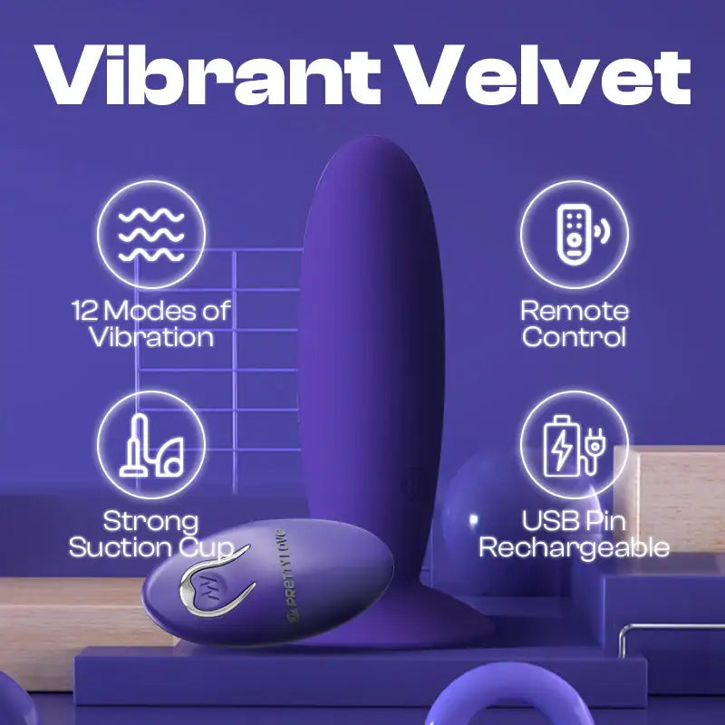 Vibrant Velvet - Vibrating Butt Plug with Remote Control - Frisky Business Adult Sex Toys Shop