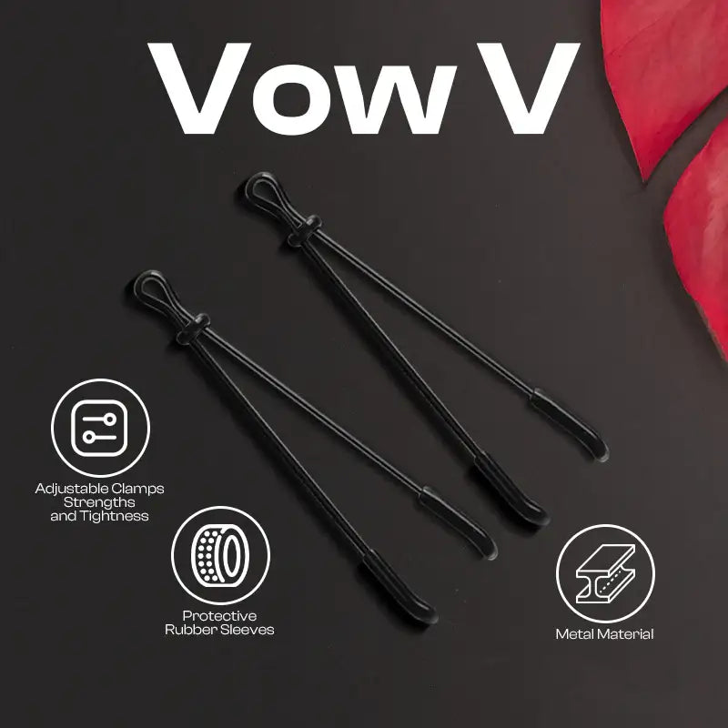 Vow V - V-Shaped Black Nipple Clamps - Frisky Business Adult Sex Toys Shop