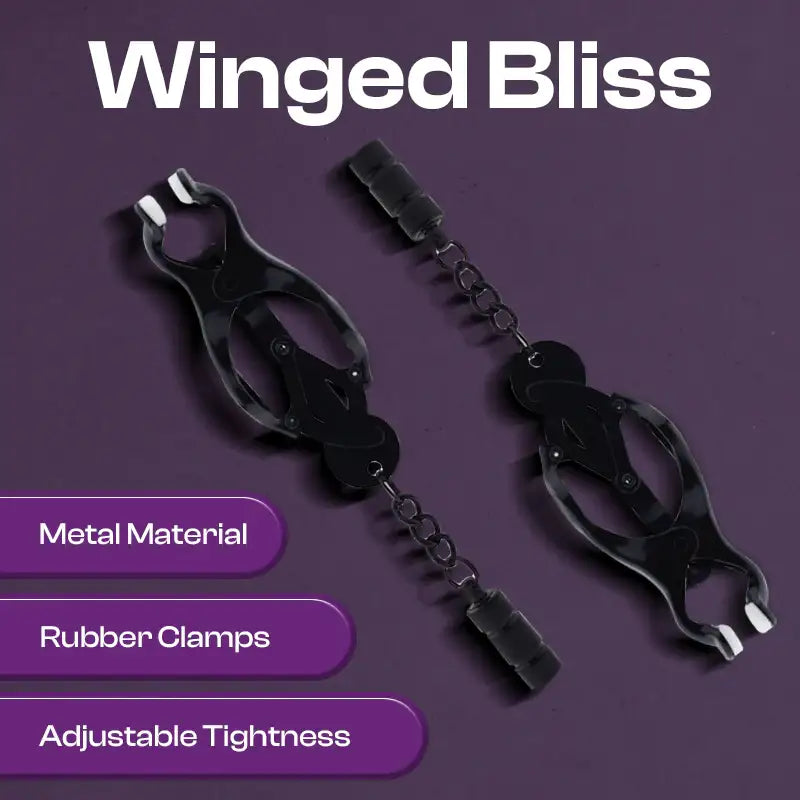 Winged Bliss - Weighed Nipple Butterfly Clamps - Frisky Business Adult Sex Toys Shop