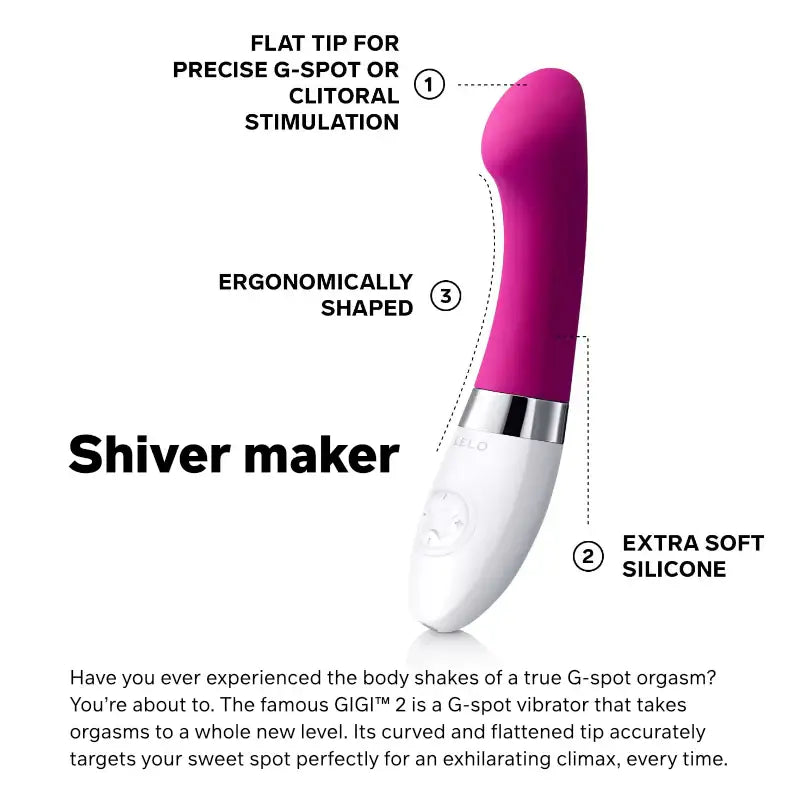 LELO Gigi™ 2 Deep Rose app controlled Bluetooth enabled interactive vibrator Singapore