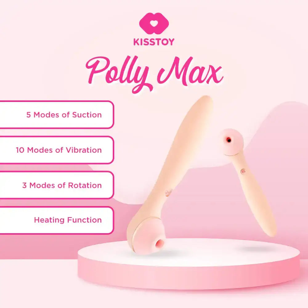KISSTOY® Polly Max Rechargeable Pink Vibrator with Quiet and Smooth Operation Singapore