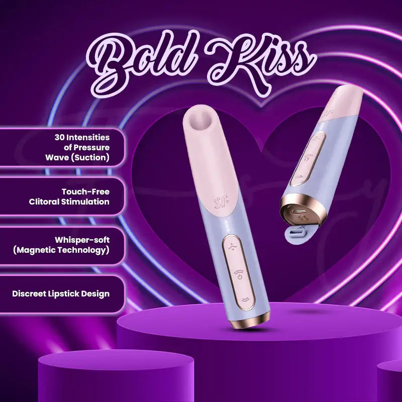 Satisfyer Bold Kiss Ergonomic Shape Lightweight Quiet Operation Travel-Friendly Pleasure Device Singapore