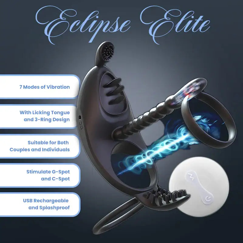 Eclipse Elite - Remote Control Vibrating Cock Ring - Frisky Business Adult Sex Toys Shop