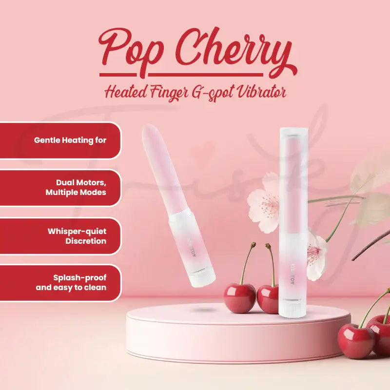 KISSTOY® Pop Cherry Rechargeable Heated Finger Vibrator for Comfortable Personal Use Singapore