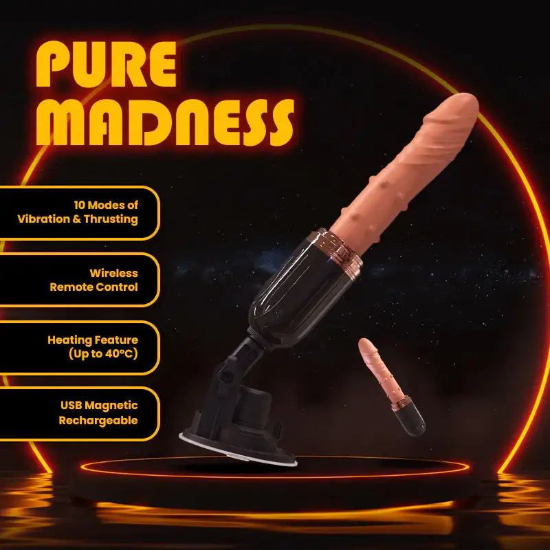 Pure Madness - Remote Control Thrusting Sex Machine with Suction Cup - Frisky Business Adult Sex Toys Shop