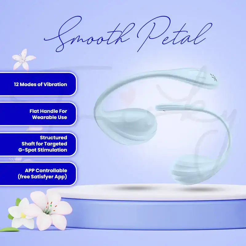 Satisfyer - Smooth Petal Connect App - Light Blue - Frisky Business Adult Sex Toys Shop