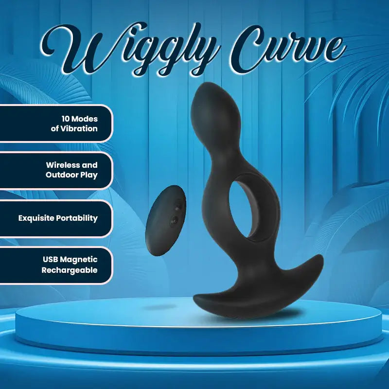 Wiggly Curve - Gourd-Shaped Vibrating Anal Plug with Remote Control - Frisky Business Adult Sex Toys Shop