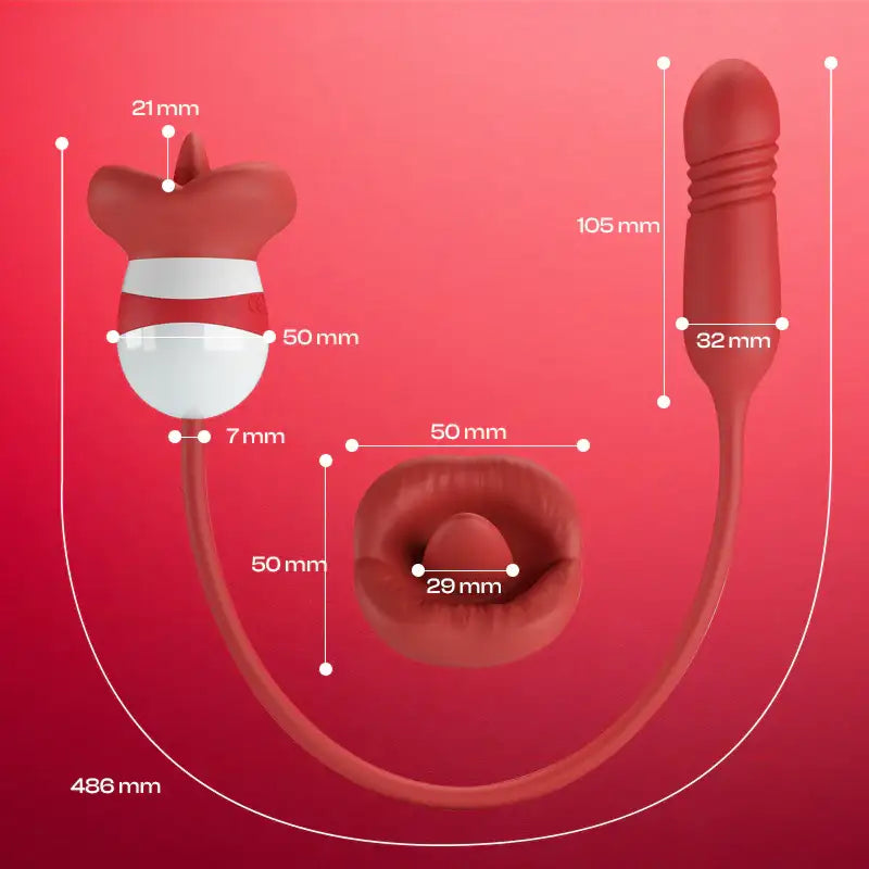 Ashlynn Allure - 2-in-1 Licking and Thrusting Vibrator - Frisky Business Adult Sex Toys Shop