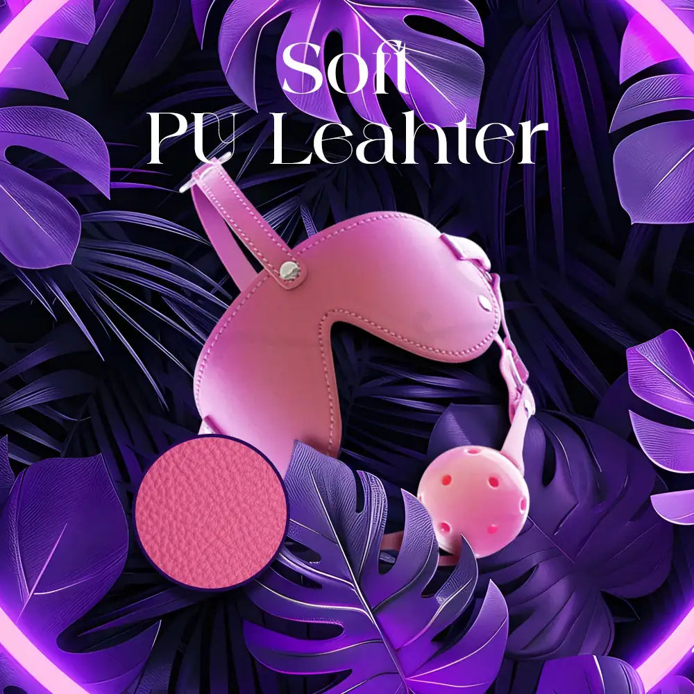 Ebon Whisper - BDSM PU Leather Blindfold With Attached Ball Gag, Adult Men/Women Dom/Sub Sex Toys - Frisky Business Adult Sex Toys Shop