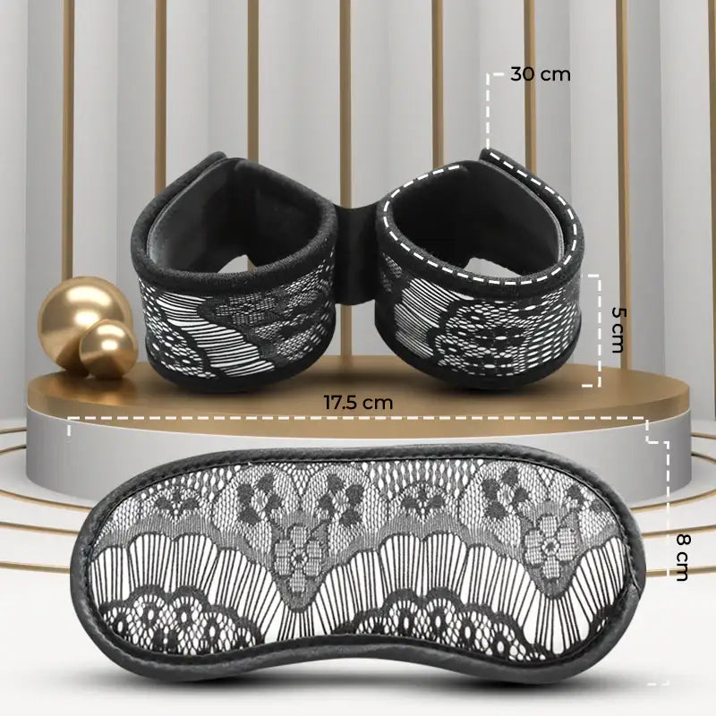 Hidden Luxe - Blindfold and Handcuffs Set - Frisky Business Adult Sex Toys Shop
