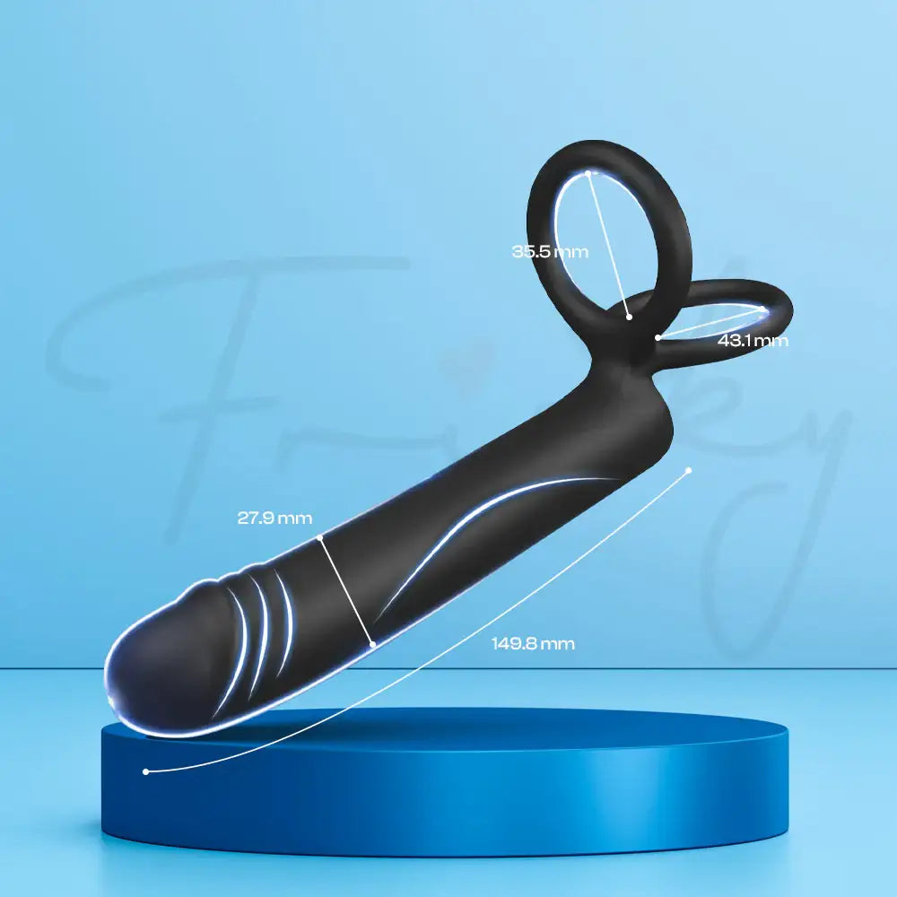 Infinity Vibe - Vibrating Cock Ring With Dual Loops + Dildo Vibrator, Adult Male & Couple Rechargeable Sex Toys - Frisky Business Adult Sex Toys Shop