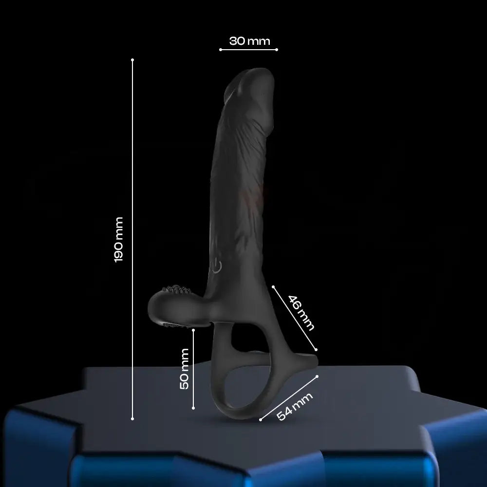Intensity Link - APP Control Vibrating Cock Ring + Dildo Vibrator, Adult Male & Couple Rechargeable Sex Toys - Frisky Business Adult Sex Toys Shop