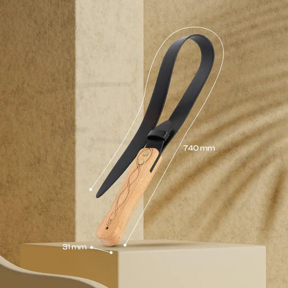 Midnight Spank – BDSM PU Leather Wooden Handle Paddle - Frisky Business Adult Sex Toys Shop