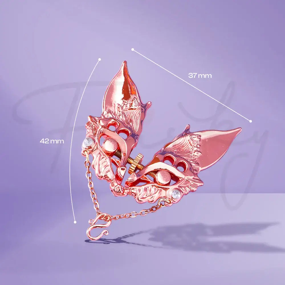 Mystic Fox – Female Foxy Adjustable Nipple Clamps With Feather - Frisky Business Adult Sex Toys Shop