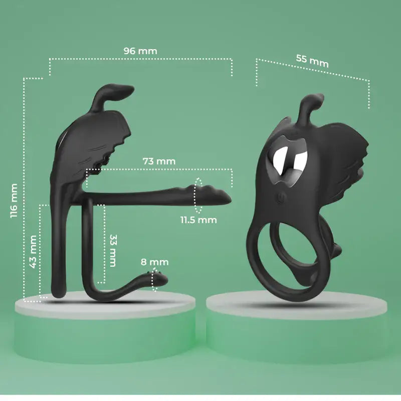 The PleasurePair Penetrable Vibrating Dual Cock Ring - Frisky Business Adult Sex Toys Shop