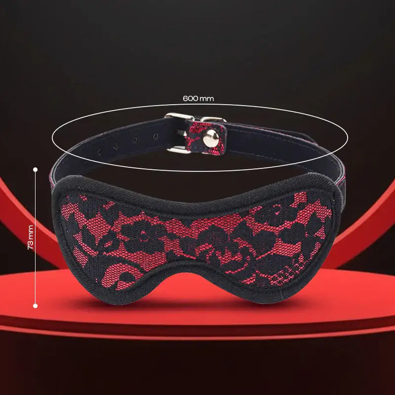 Velvet Illusion - Genuine Leather Lace Blindfold - Frisky Business Adult Sex Toys Shop