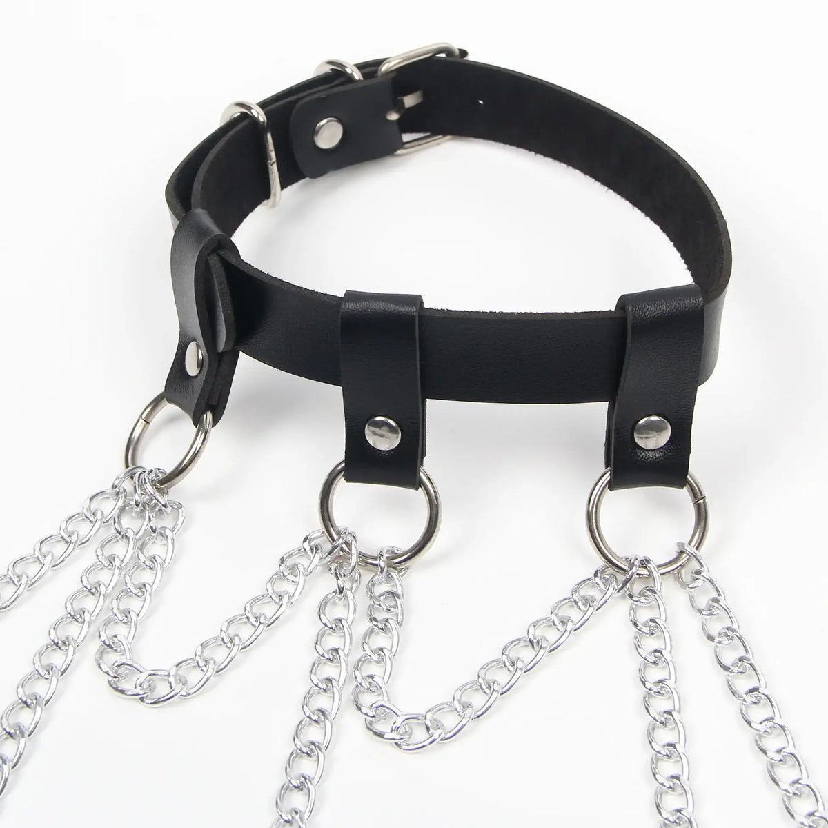 BDSM - 1 Pc Leather Chest Adjustable Straps Body Chain - Frisky Business Adult Sex Toys Shop