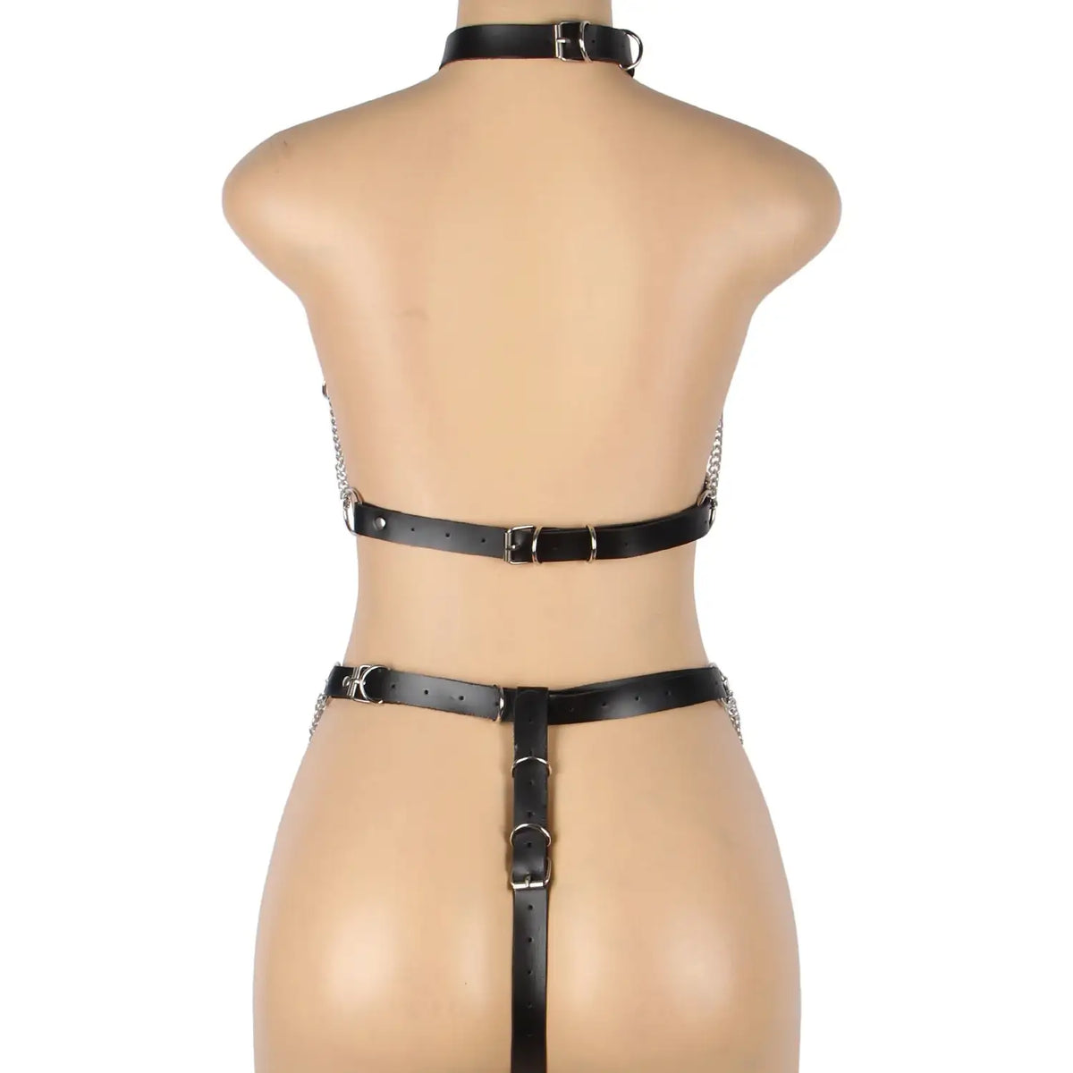 BDSM - 1 Pc Leather Chest Adjustable Straps Body Chain - Frisky Business Adult Sex Toys Shop