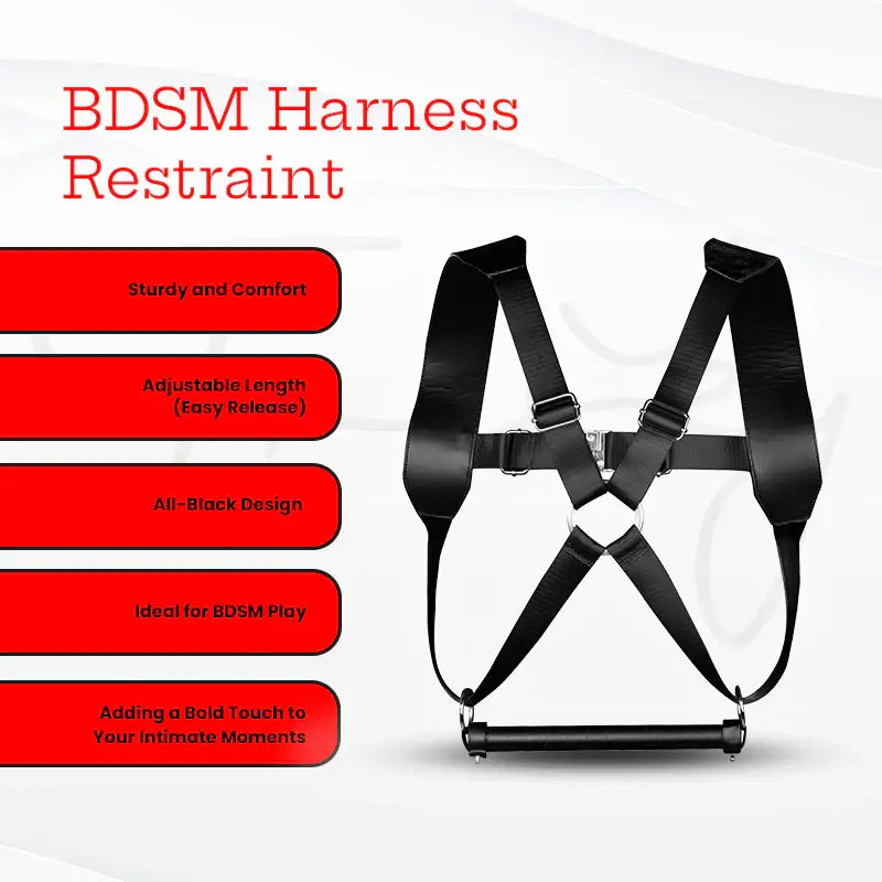 SHOTS Ouch! BSDM Harness Restraint Black durable harness with secure straps for interactive BDSM sessions Singapore