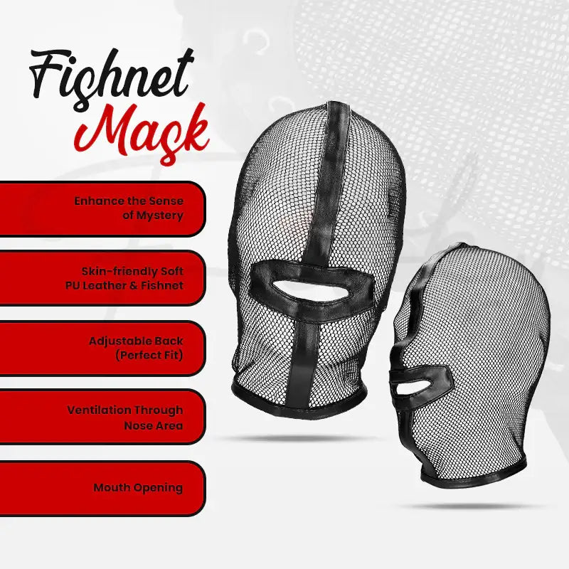 SHOTS Ouch! Fishnet Mask black stretchy fabric for comfortable and secure fit adult toy Singapore