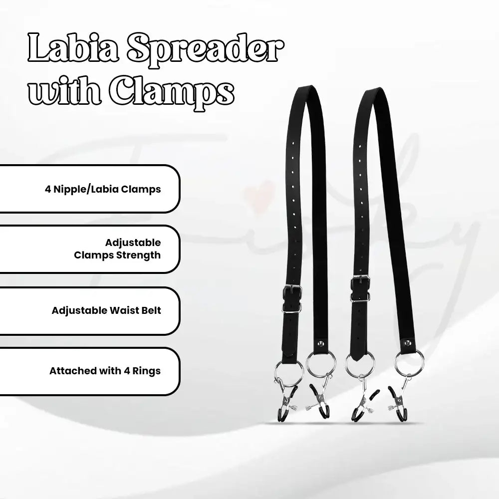 SHOTS Ouch! Labia Spreader with Clamps Black durable construction with ergonomic design for secure positioning Singapore