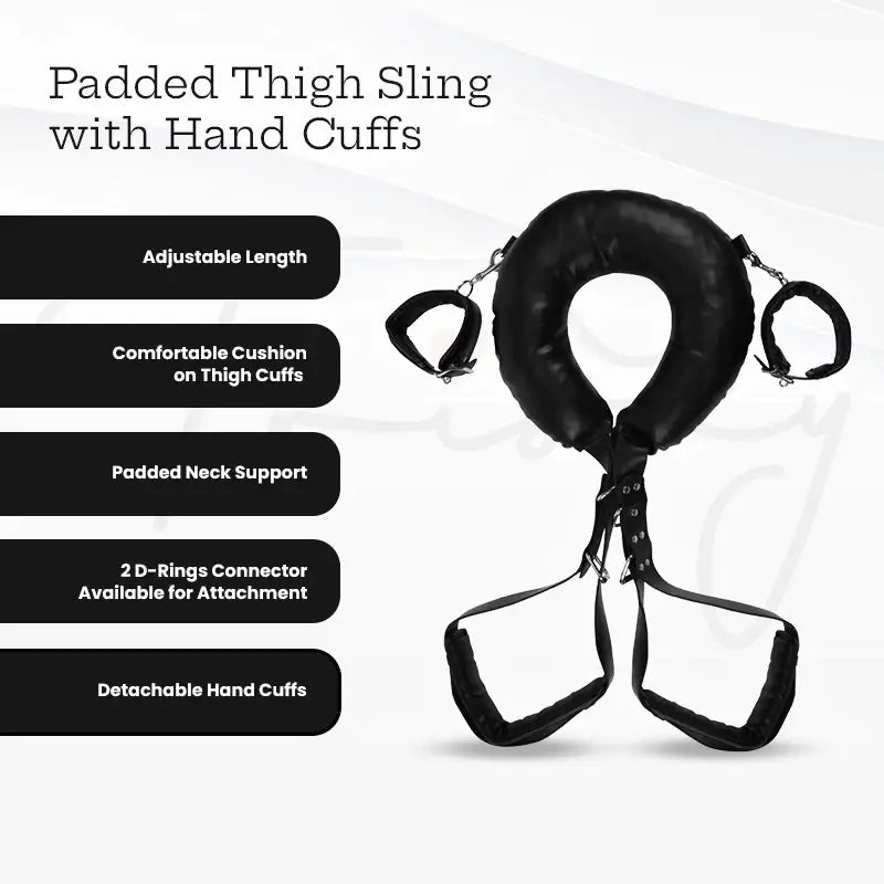 SHOTS Ouch! Padded Thigh Sling with Hand Cuffs soft padded design and sturdy hand cuffs for interactive adult play Singapore