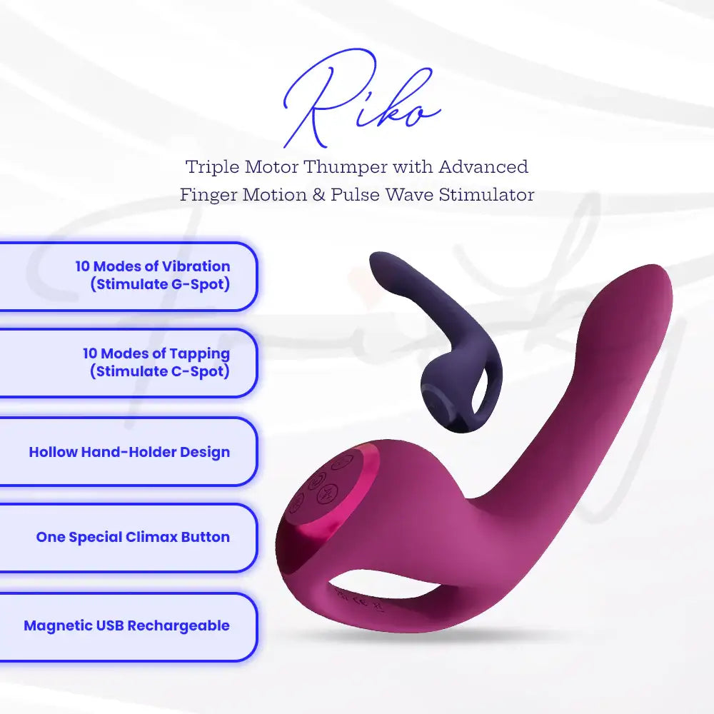 SHOTS Riko Triple Motor Thumper Purple Triple motor design with ergonomic purple silicone for versatile and powerful stimulation Singapore