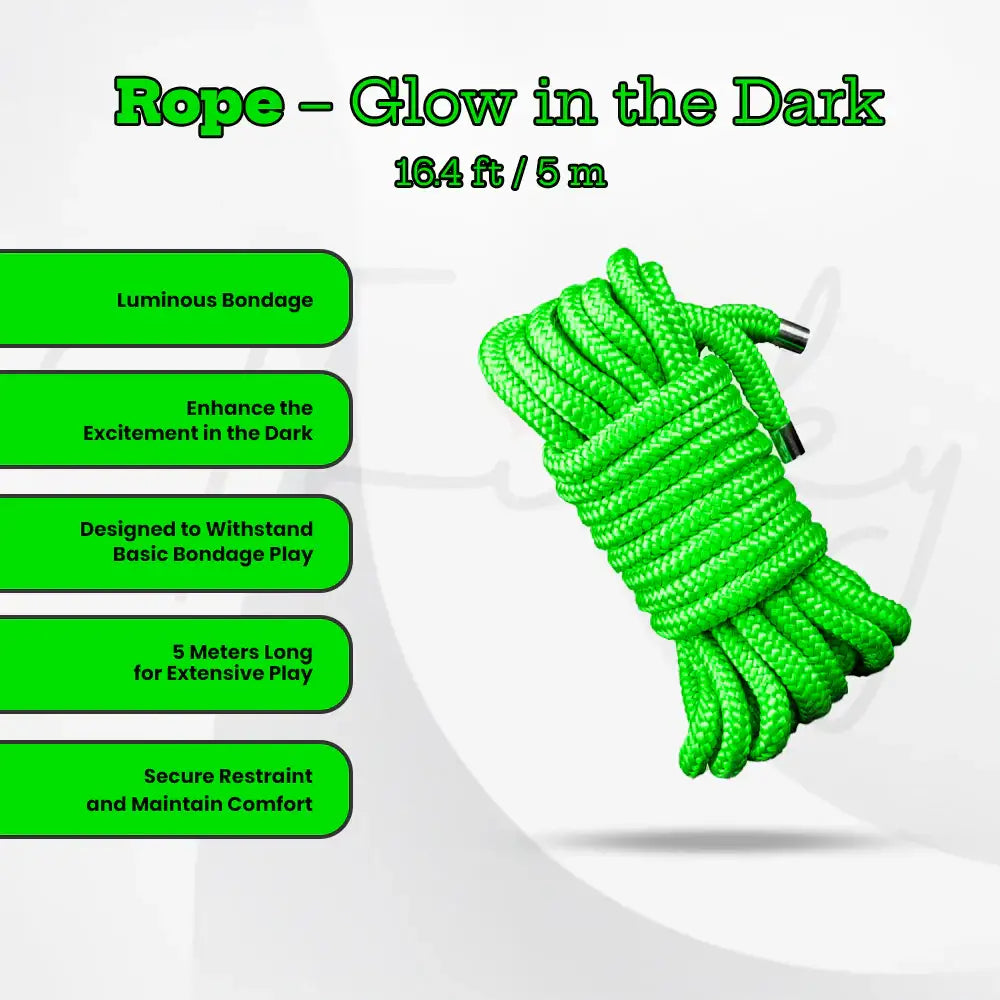 SHOTS Ouch! Rope Glow in the Dark 16.4 ft 5 m soft braided material for comfortable handling and control Singapore