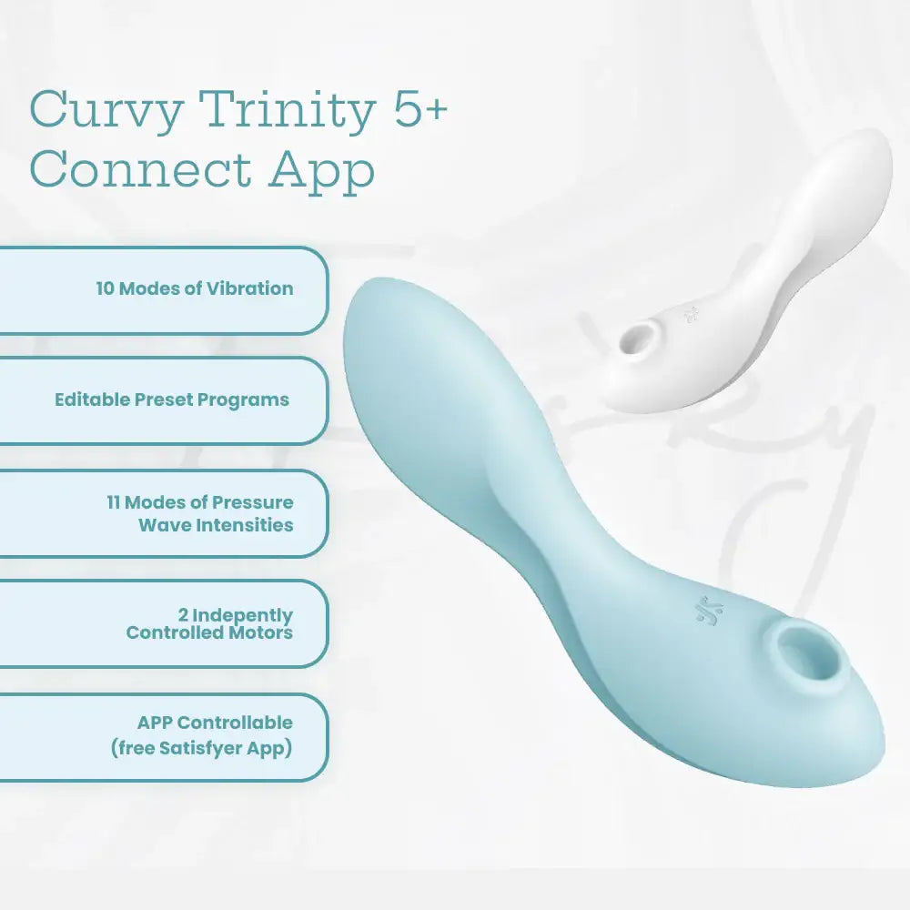 Satisfyer - Curvy Trinity 5+ - Blue - Frisky Business Adult Sex Toys Shop