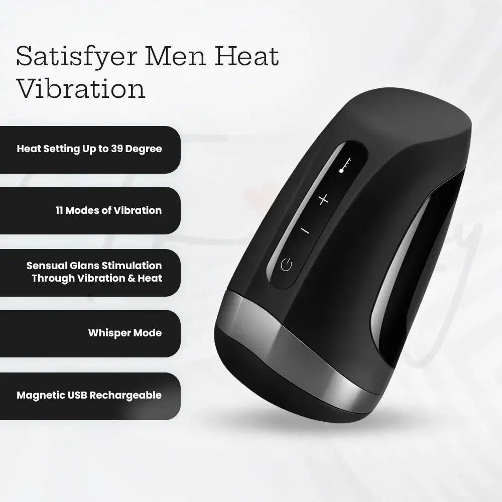 Satisfyer - Men Heat Vibration Masturbator - Frisky Business Adult Sex Toys Shop