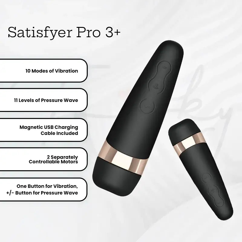 Satisfyer Pro 3+ Air Pulse & Vibration Clitoral Stimulator Waterproof Compact Design Lightweight Personal Device Singapore