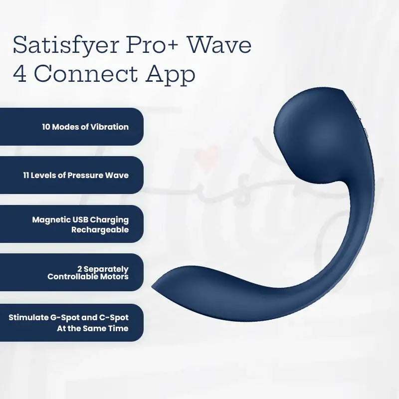 Satisfyer - Pro+ Wave 4 Connect App - Robotic G-Spot & Clitoral Vibrator - Frisky Business Adult Sex Toys Shop