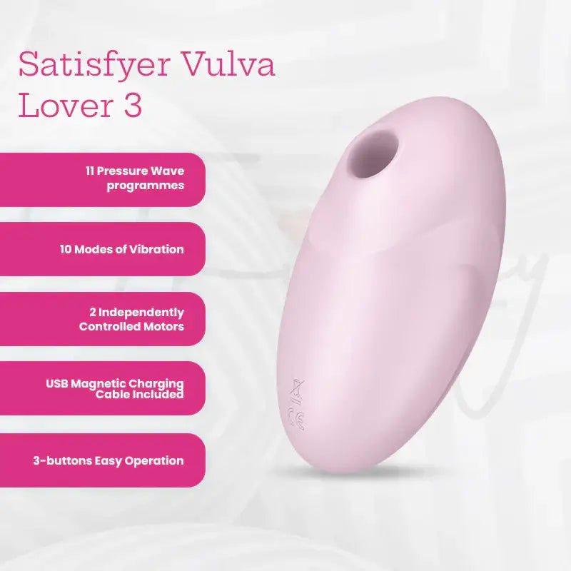 Satisfyer - Vulva Lover 3 Clitoral Air-Pulse Vibrator - Black - Frisky Business Adult Sex Toys Shop
