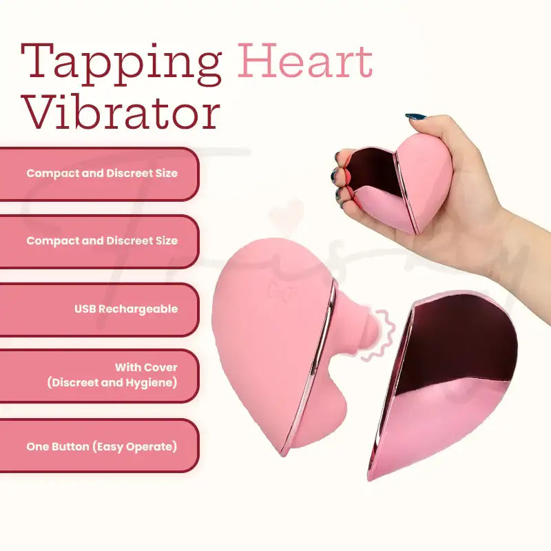 SHOTS Tapping Heart Vibrator Ergonomic silicone body with soft texture for comfortable solo or partner use Singapore