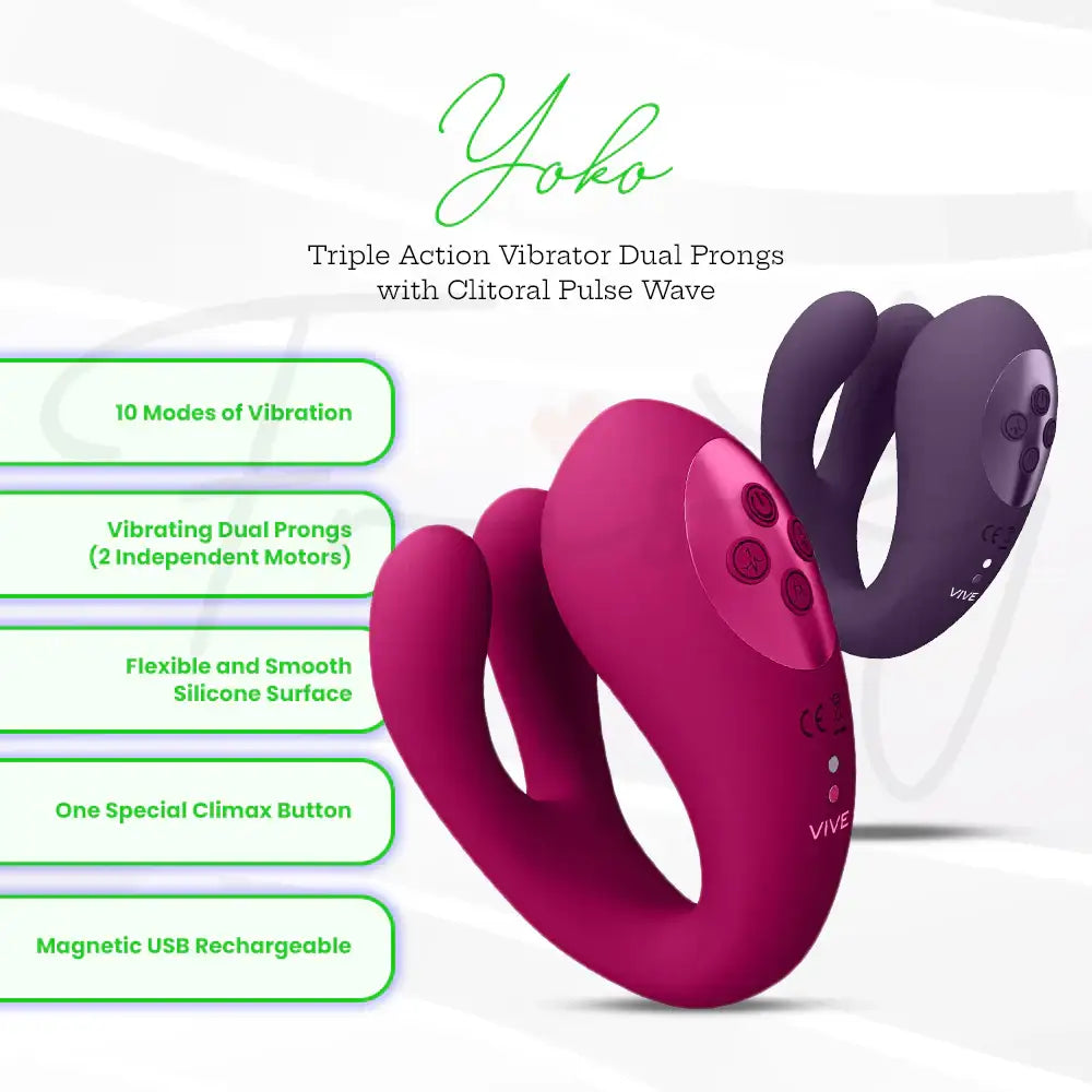 SHOTS Yoko Triple Action Vibrator Purple Triple action design with ergonomic purple silicone for versatile and precise stimulation Singapore