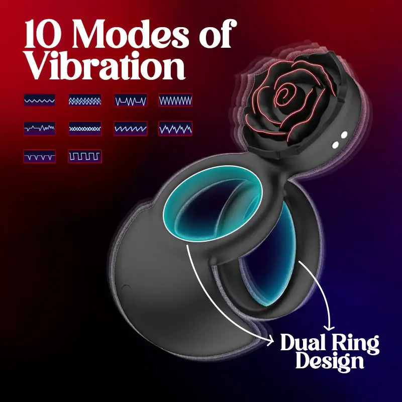 Alluring Invitation - Vibrating Dual Loop Cock Ring - Frisky Business Adult Sex Toys Shop