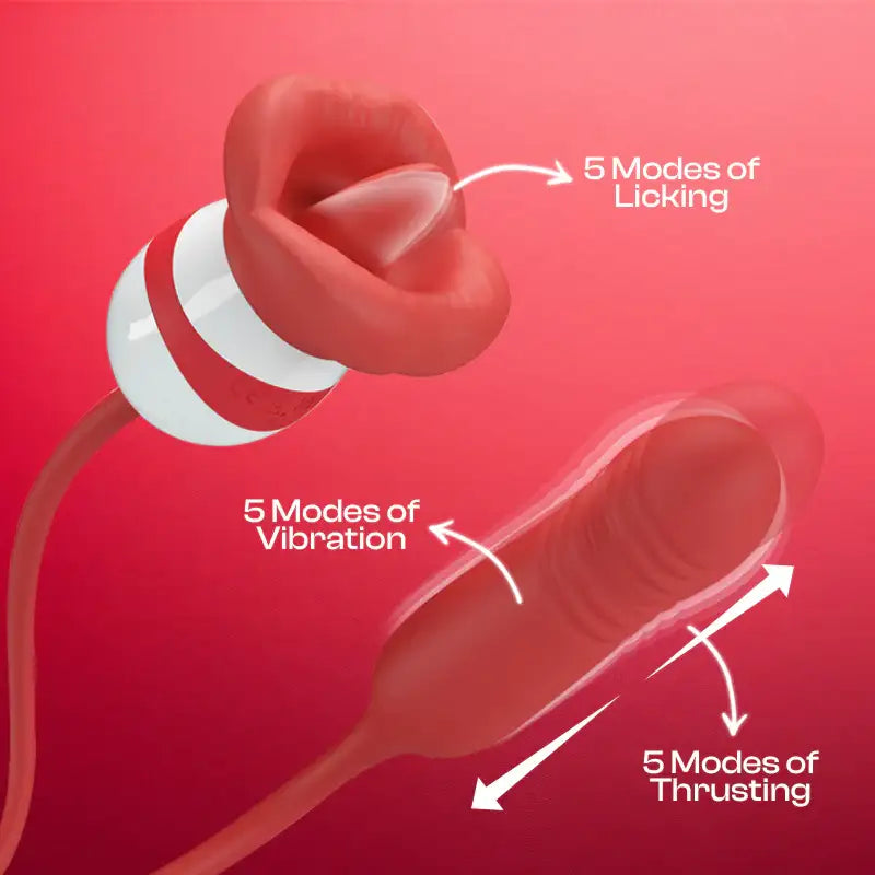 Ashlynn Allure - 2-in-1 Licking and Thrusting Vibrator - Frisky Business Adult Sex Toys Shop