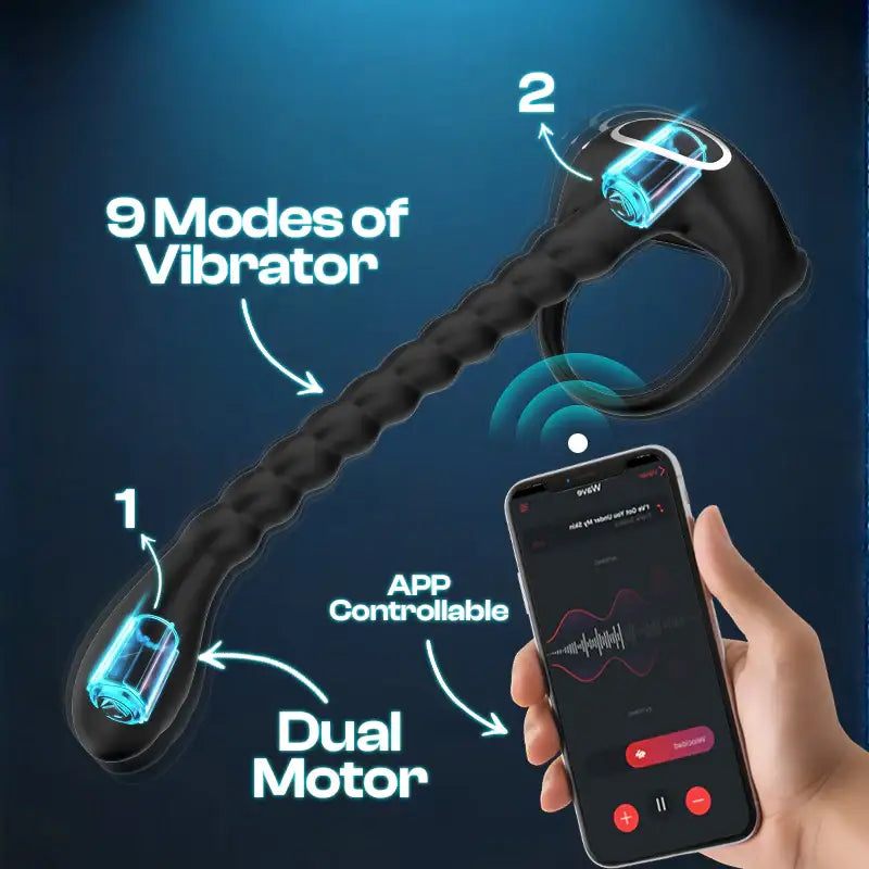 Johnson Jolt - APP Control Penis Stimulator with Cock Ring - Frisky Business Adult Sex Toys Shop