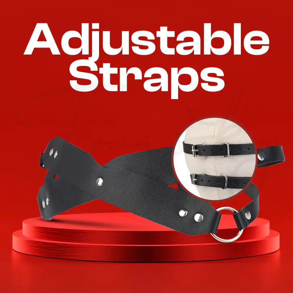 Lustful Darkness – BDSM PU Leather Cross Blindfold Mask - Frisky Business Adult Sex Toys Shop