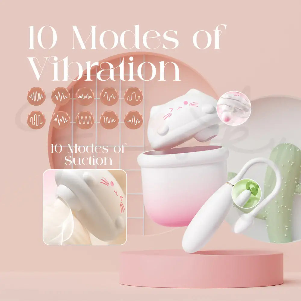 Pudding Meow - APP Control Suction + Egg Vibrator with Casing - Frisky Business Adult Sex Toys Shop