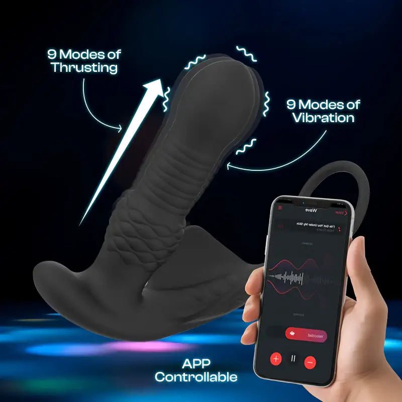 Quarter Quasar - APP Control Thrusting Prostate Massager with Cock Ring - Frisky Business Adult Sex Toys Shop