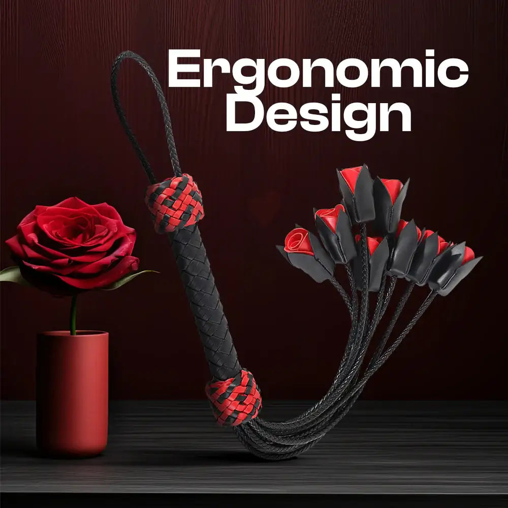 Rose Serpent – PU Leather Rose-Tail Whip - Frisky Business Adult Sex Toys Shop