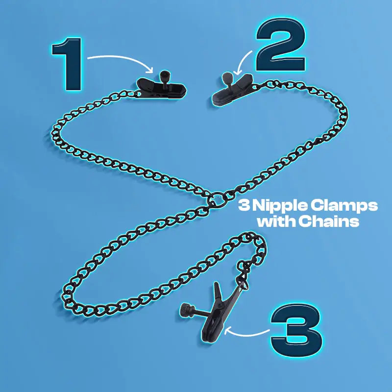 Trinity Ties - Y-shaped Nipple Clamps with Chains - Frisky Business Adult Sex Toys Shop