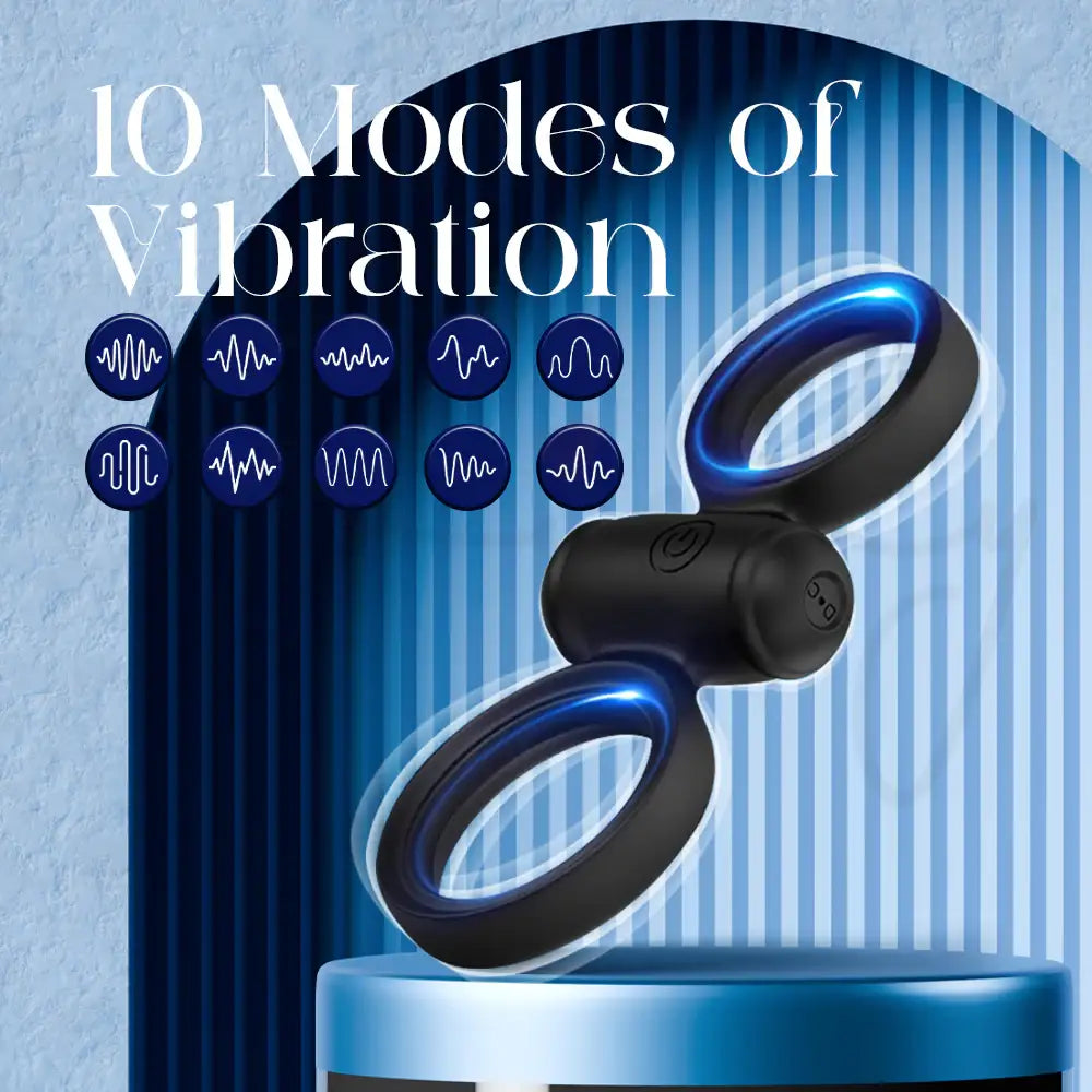 Velox Grip – Duo Loop Vibrating Cock Ring With Remote Control - Frisky Business Adult Sex Toys Shop
