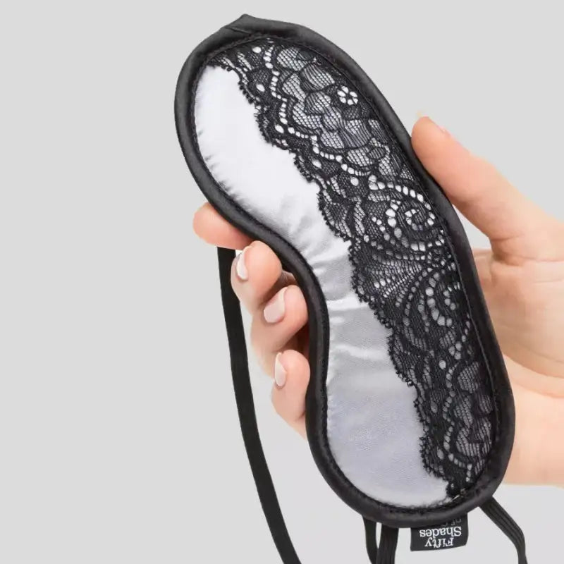 Fifty Shades Of Grey Play Nice Satin & Lace Blindfold gentle touch blocks vision for sensory play Singapore